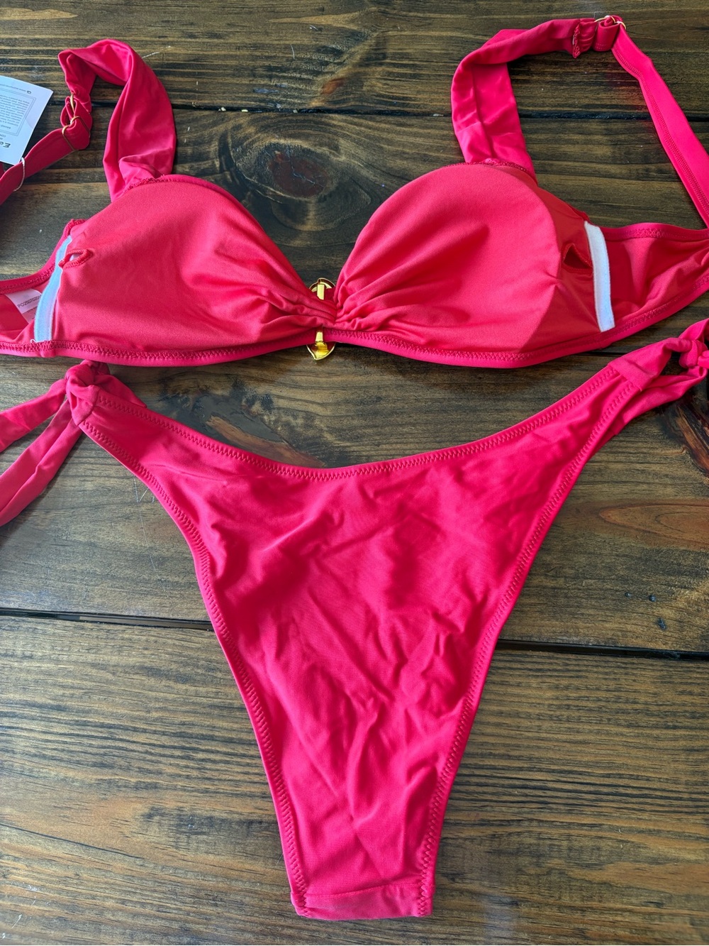 Red Gold Flower Bikini - Picture 3 of 3